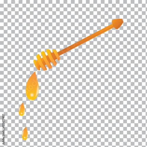 Honey isolated on a transparent background for a drop of honey stick