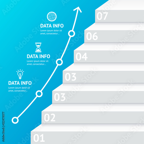 Stairs Step Banner Infographic Template. Vector