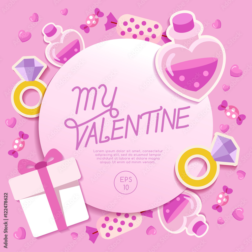 Valentine's Day Elements  : Vector Illustration