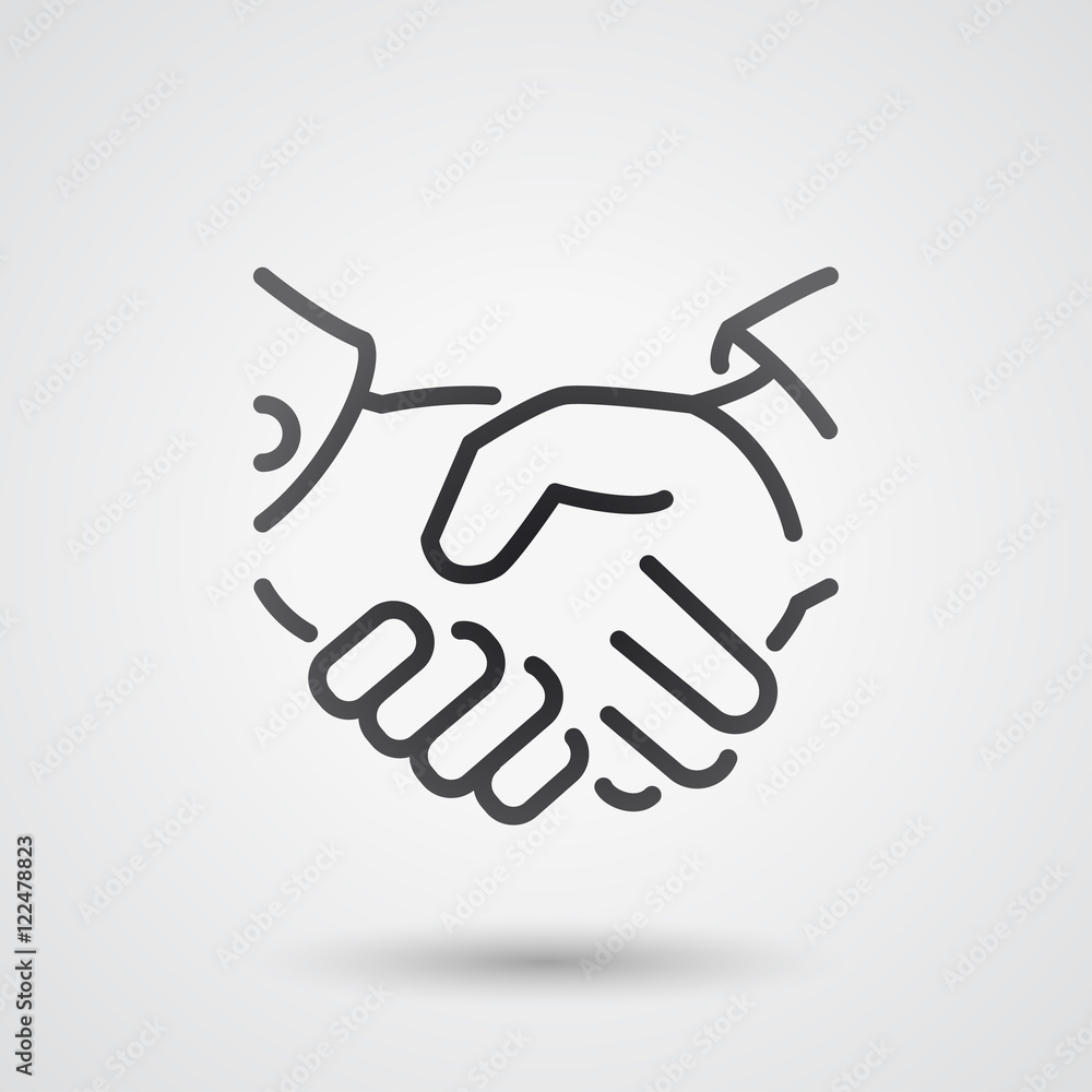 black handshake line icon black handshake line icon