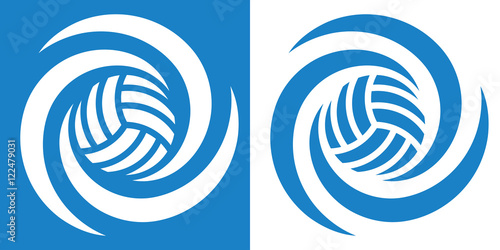 volleyball cyclone1 / Volleyball or waterball  icon in two various coloring. Vector image for sports design.
