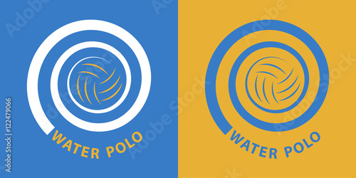 water polo spiral / Water polo icon in two various coloring. Vector image for sports design.
