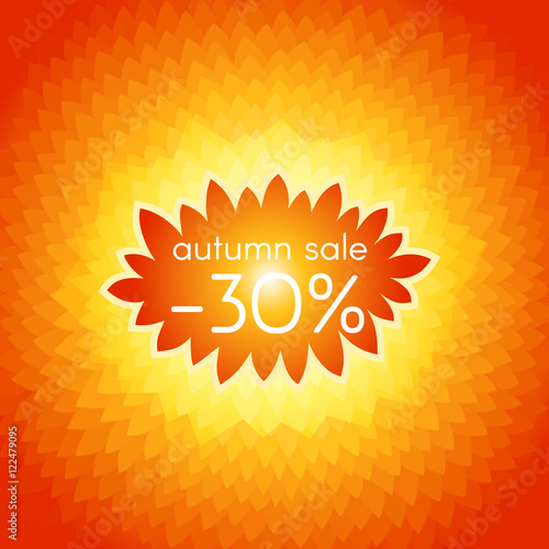 Autumn sale. Background of a pile of leaves arranged in circles