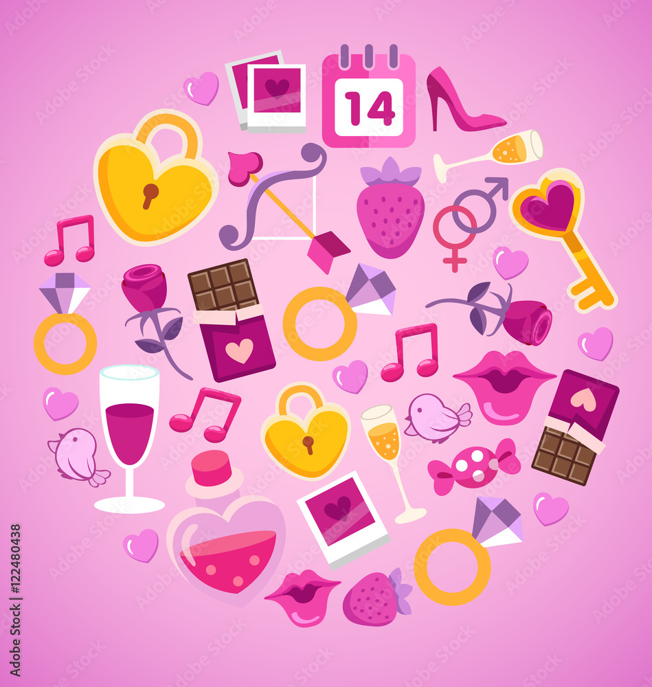 Valentine's Day Elements : Vector Illustration Valentine's Day Elements : Vector Illustration
