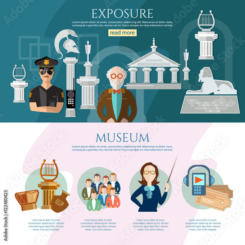 Museum infographics history and culture of civilization