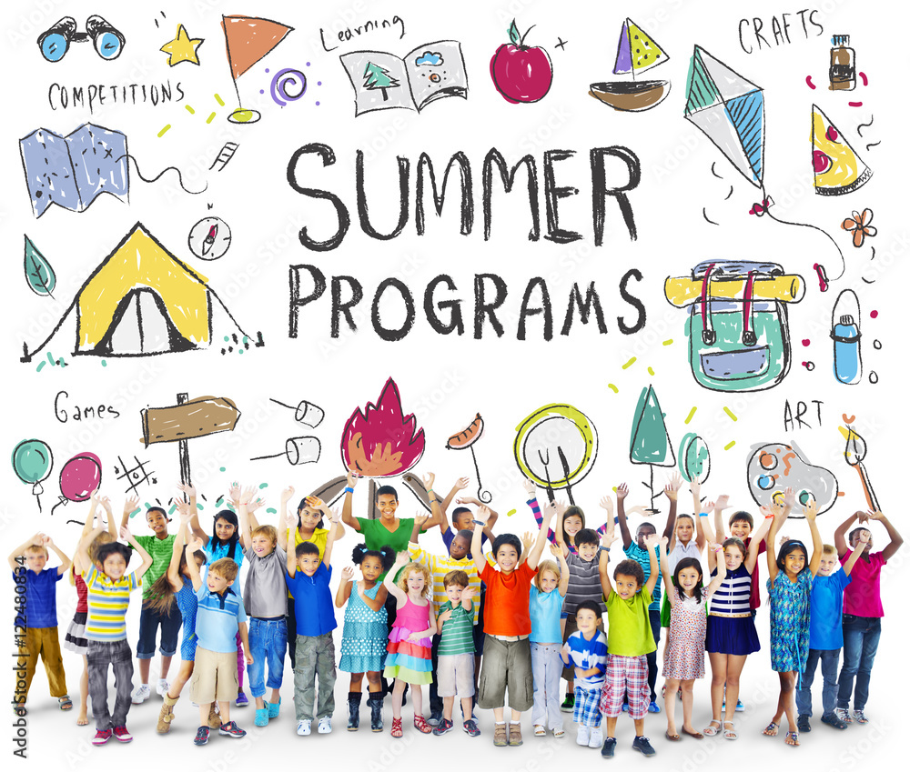 Summer Kids Camp Adventure Explore Concept Summer Kids Camp Adventure Explore Concept