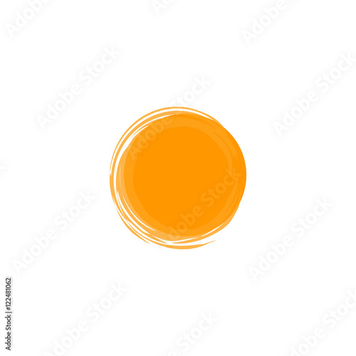 Vector isolated sun logo design template. Abstract dots symbol. Round unusual shape.