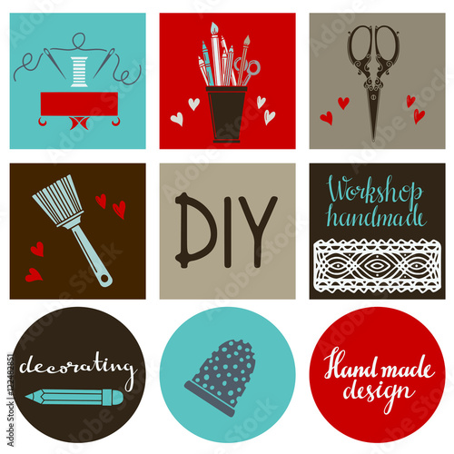Arts and crafts sewing supplies, tools