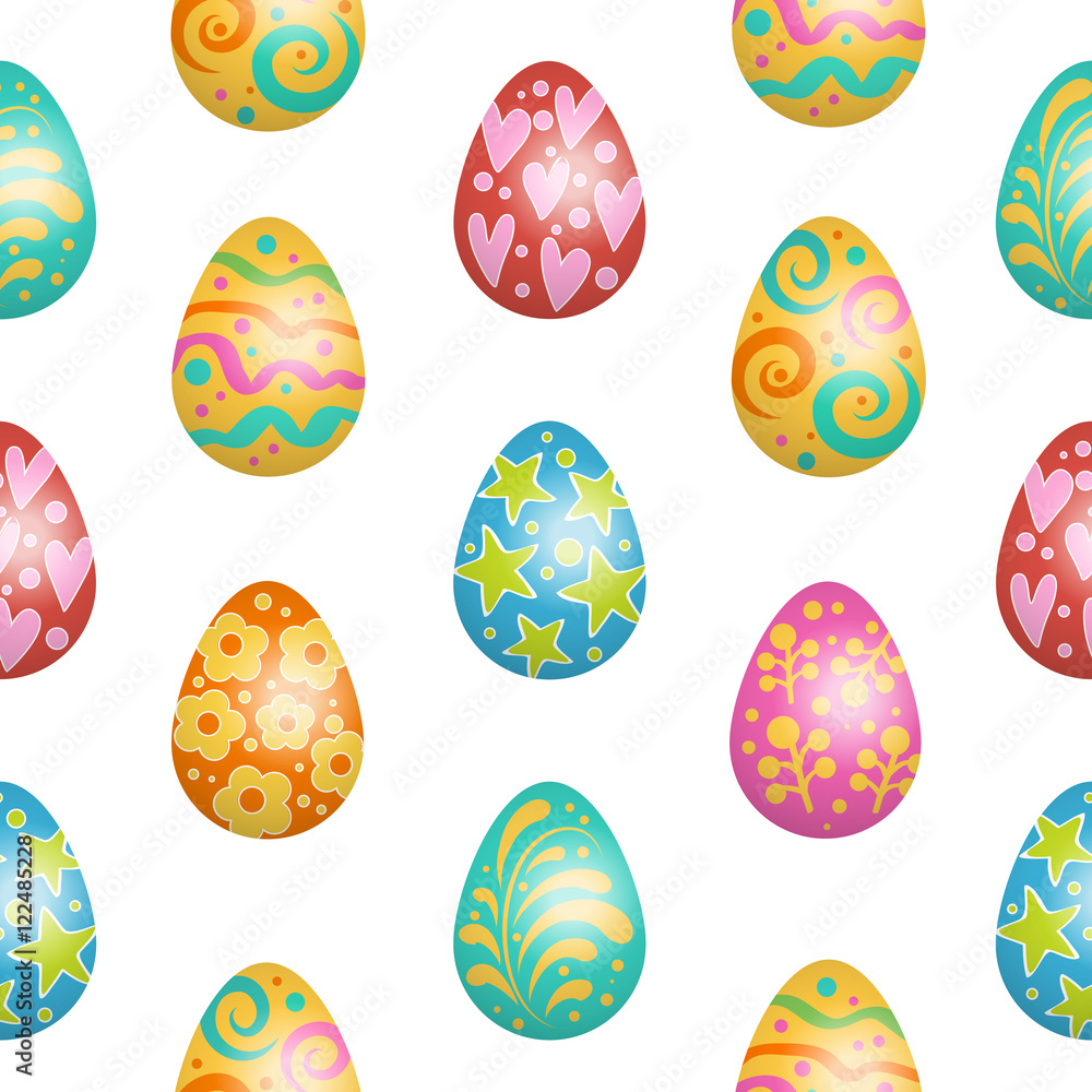 Easter eggs abstract vector seamless pattern. Festive texture Easter eggs abstract vector seamless pattern. Festive texture