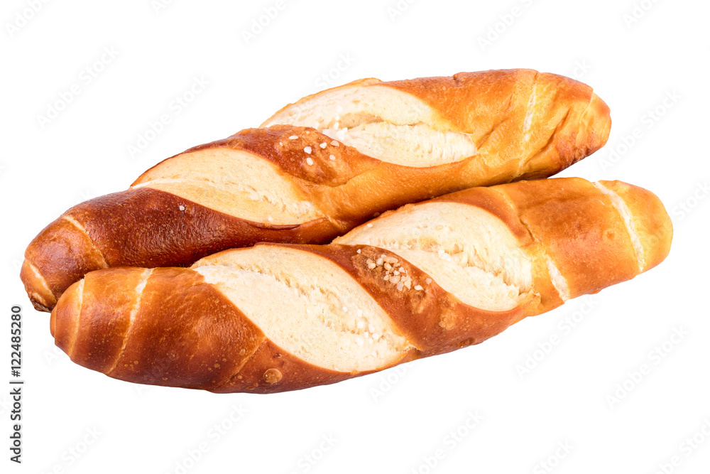 buns rolls lye rolls typical german bread isolated on white