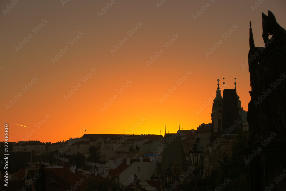 Sunset at Charles bridge, Prague