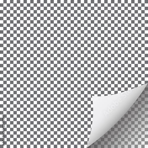 Page curl with ragged corner and dark shadow