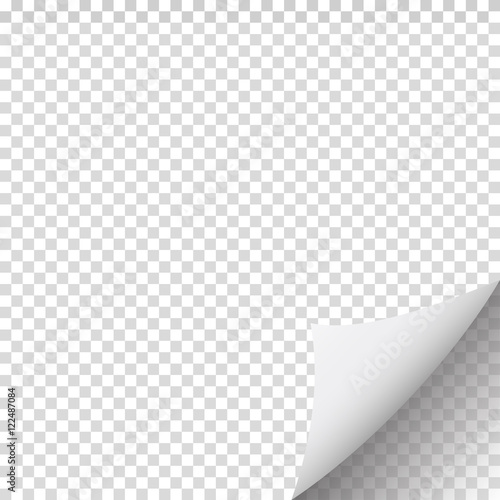 Page curl with ragged corner and dark shadow