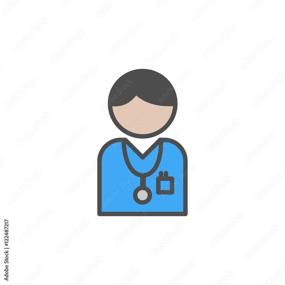 Avatar de médico sobre un fondo blanco Avatar de médico sobre un fondo blanco