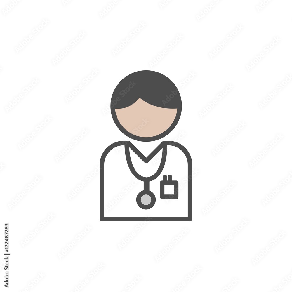 Avatar de médico sobre un fondo blanco