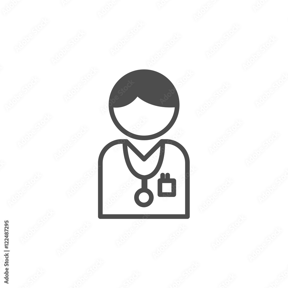 Avatar de médico sobre un fondo blanco