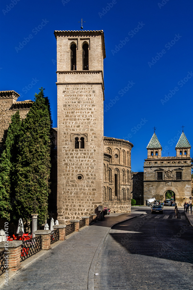Church Santiago del Arrabal (1248) Mudejar style. Toledo, Spain.