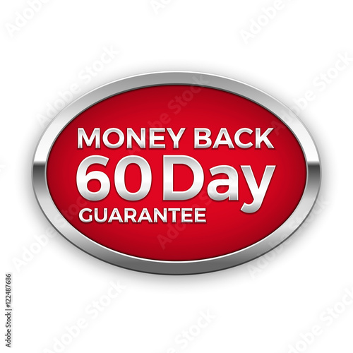60 day money back guarantee badge, vector