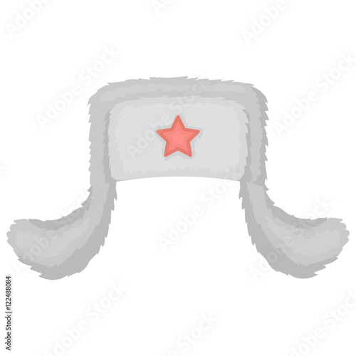 Ushanka icon in cartoon style isolated on white background. Hats symbol stock vector illustration.