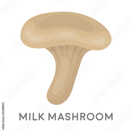 Milk mushroom icon in cartoon style isolated on white background. Mushroom symbol stock vector illustration.