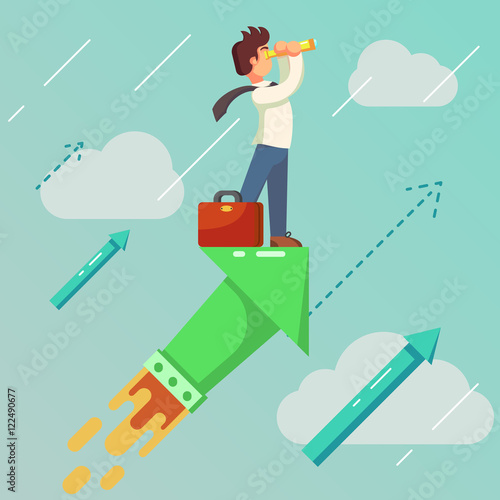 Searching for opportunities. Business colorful flat concept