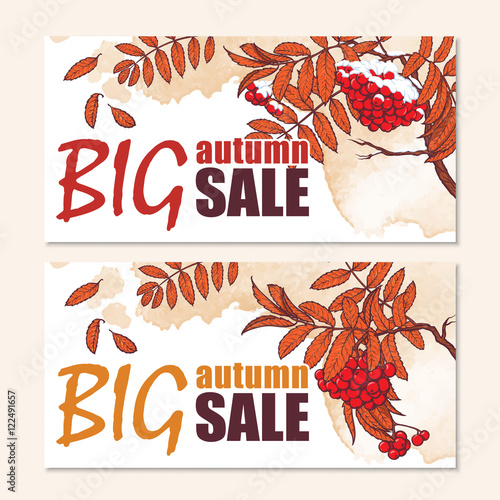 Autumn sale rowanberry branch banner set