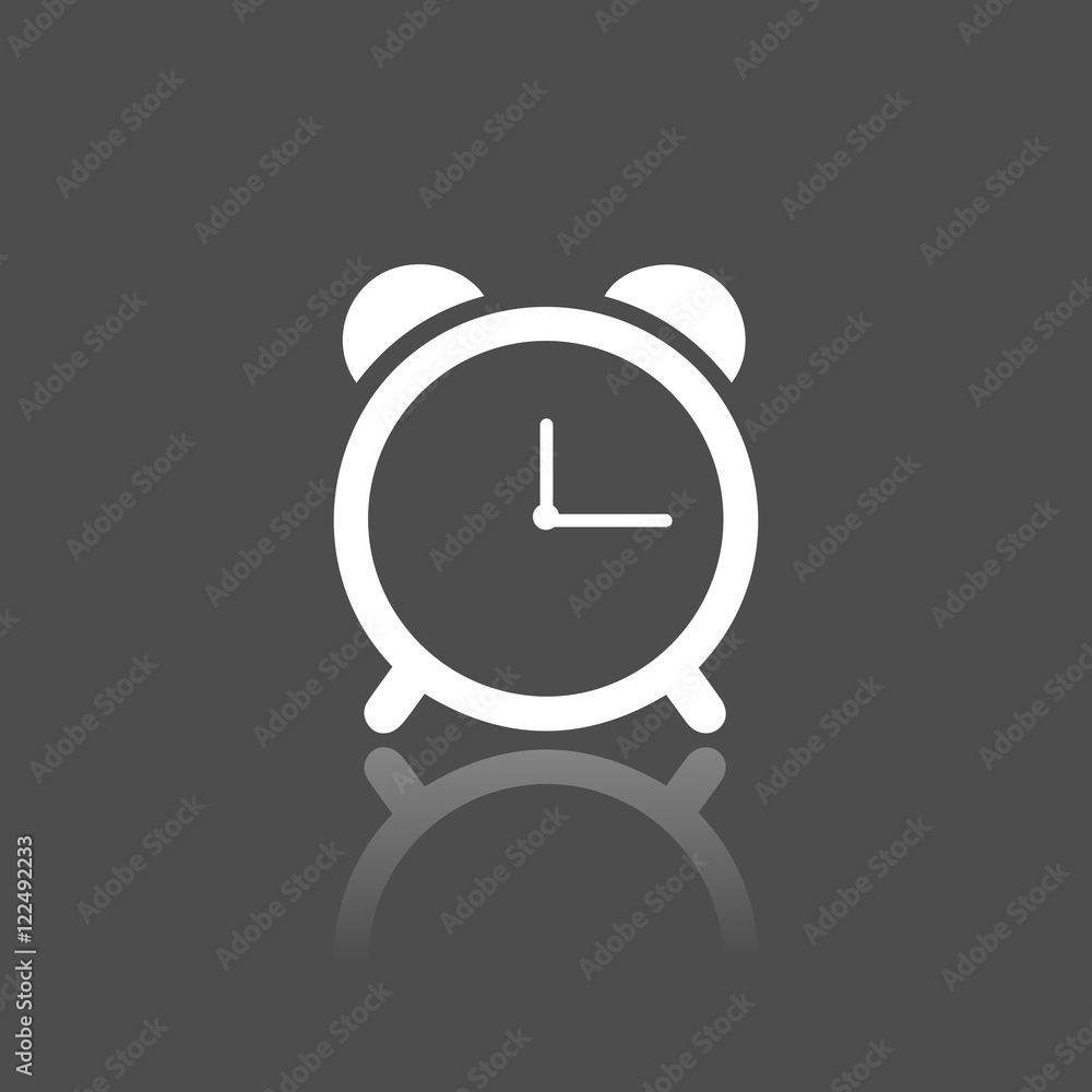 Icono de reloj despertador sobre un fondo negro Stock Vector | Adobe Stock