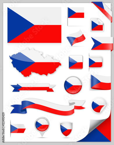 Czech Republic Flag Set - Vector Collection