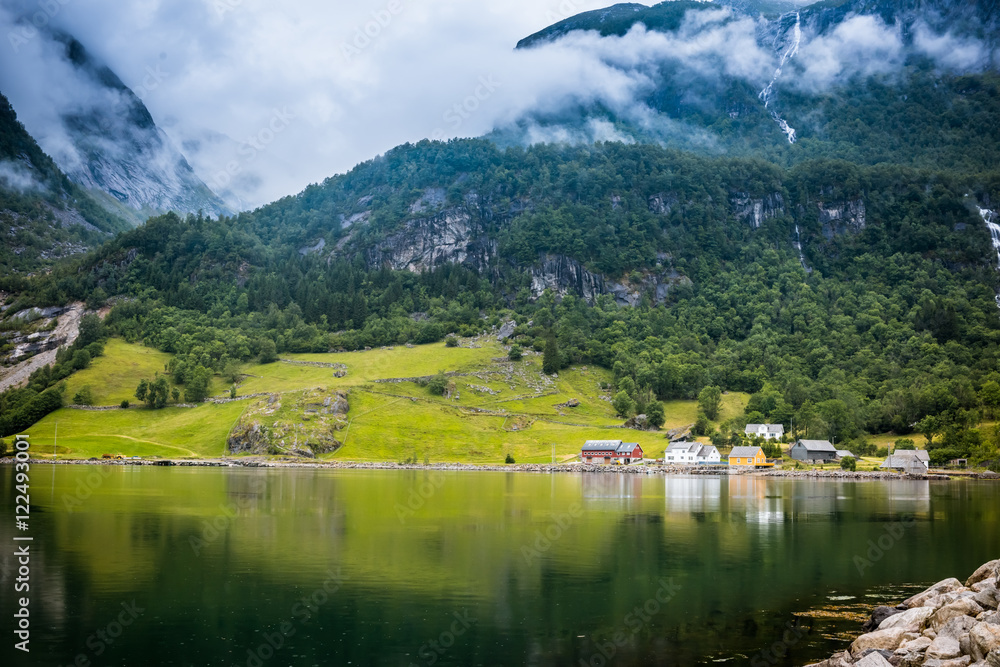 natural Hardangerfjord fjord landscape of norway