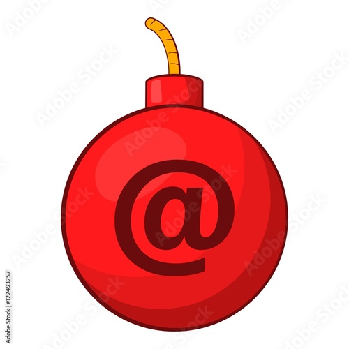 Mail bomb icon in cartoon style isolated on white background vector illustration