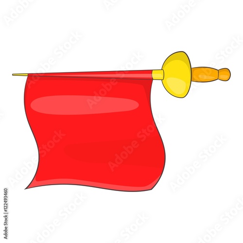 Matador red fabric icon in cartoon style isolated on white background vector illustration