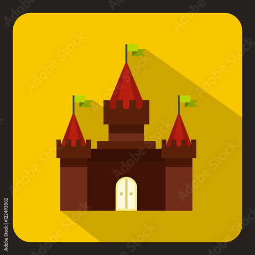 Castle icon in flat style on a white background vector illustration