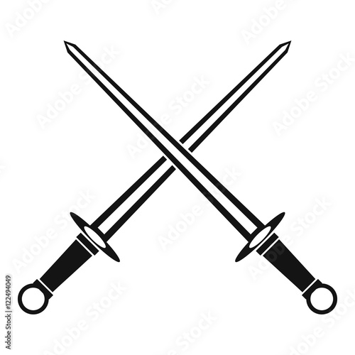 Swords icon in simple style on a white background vector illustration