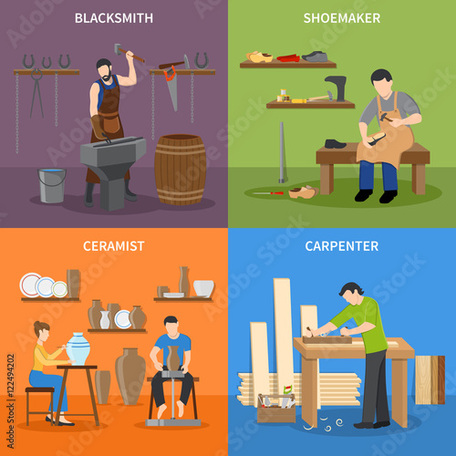 Craftsman Flat 2x2 Icons Set