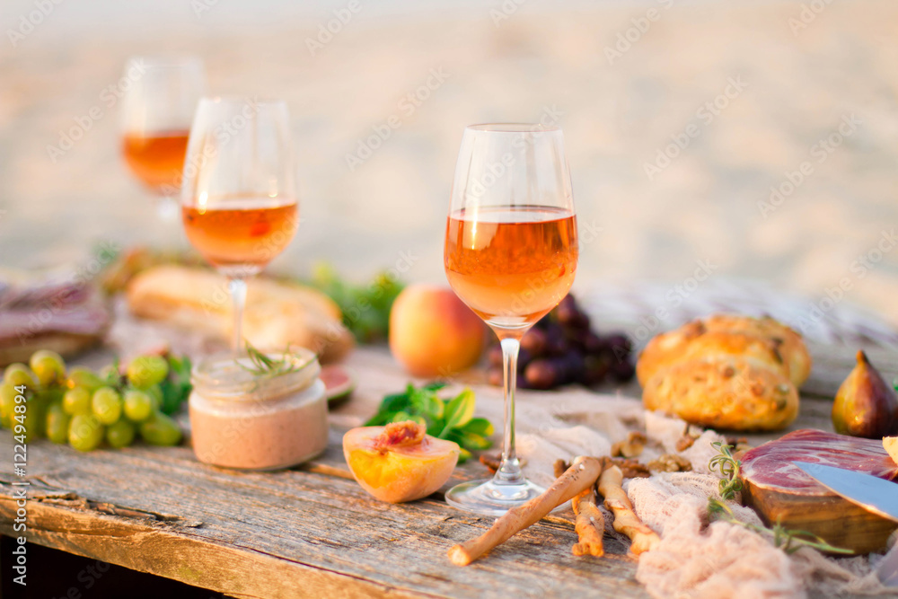Food Table Healthy Delicious and wine. Meal Concept Food Table Healthy Delicious and wine. Meal Concept