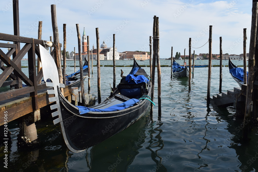 Gondolas in Venice Grand Canal