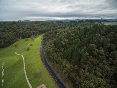 Aerial view of Cardinia Reservoir Park, Melbourne, Australia