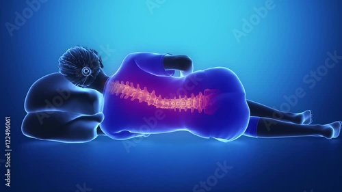 Woman incorrect sleeping posture animation