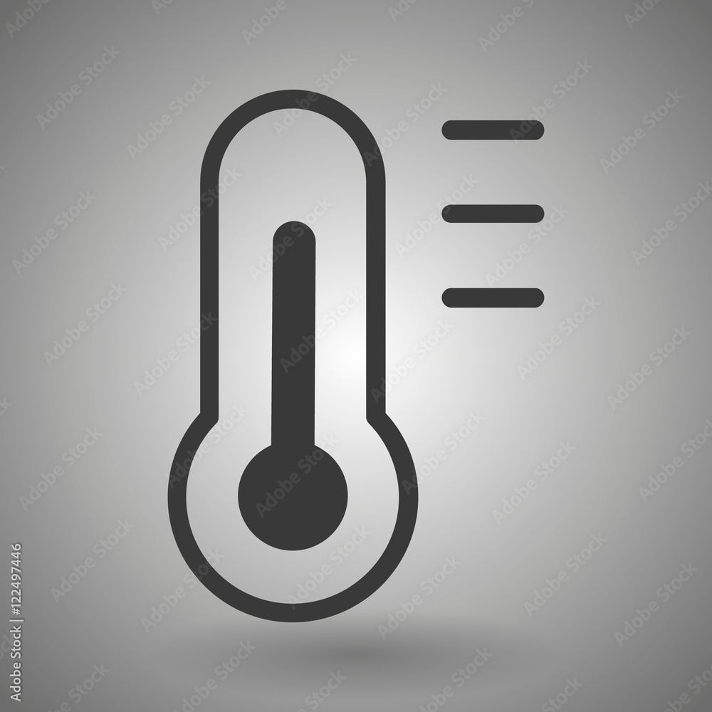 Thermometer Icon on a gray background vector illustration Thermometer Icon on a gray background vector illustration