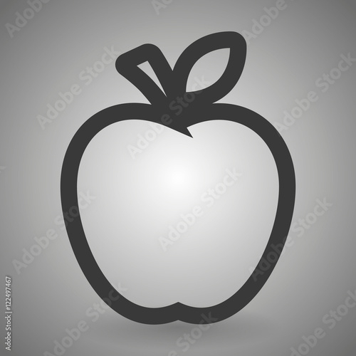 Photos Apple Outline Icon on a gray background vector illustration