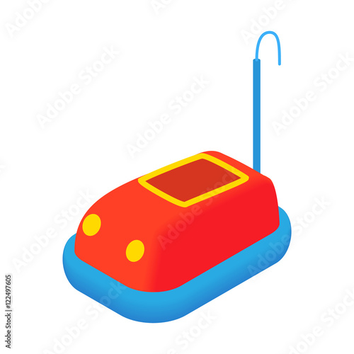 Children bumper machine icon in cartoon style isolated on white background. Attraction symbol vector illustration