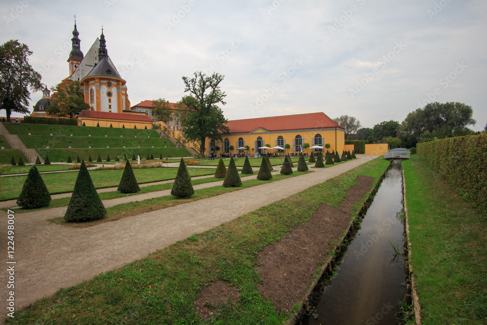 Collegiate Church of St. Mary with cloister garden in Monastery Neuzelle