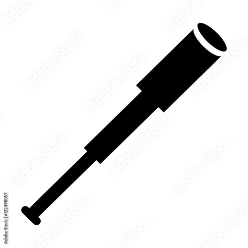 Telescope icon in simple style isolated on white background. Observation symbol vector illustration