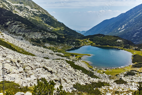 Panorama of Muratovo lake, Pirin Mountain, Bulgaria