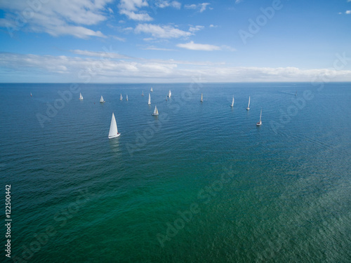 Sailboats sailing in Mornington Peninsula