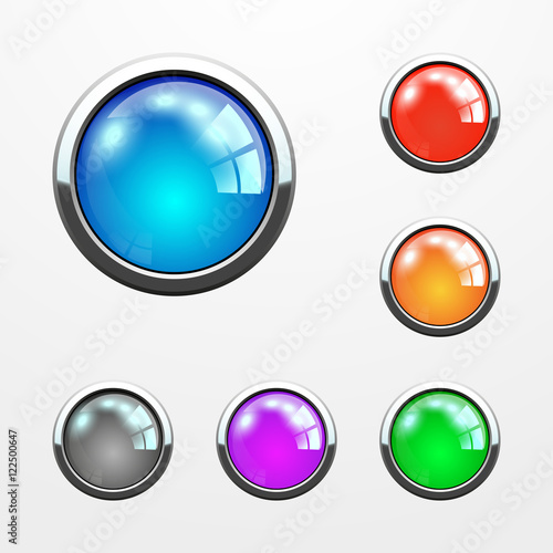 Set of colored web buttons, vector illustration