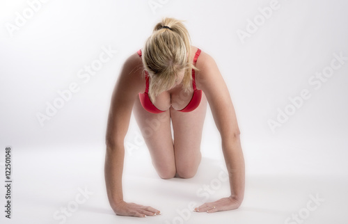 Obraz na plátně Middle aged woman exercising