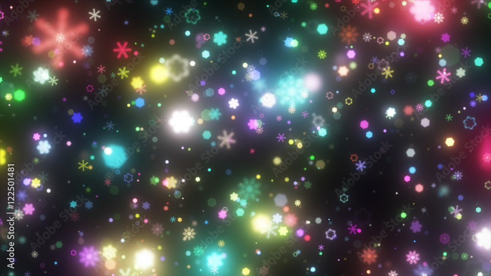 Fototapeta premium キラキラパーティクル 雪結晶