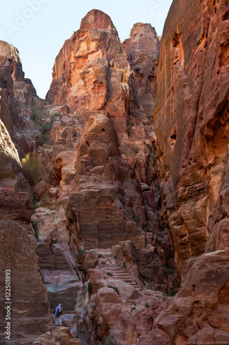 Eroded rock formation in Petra Siq Canyon