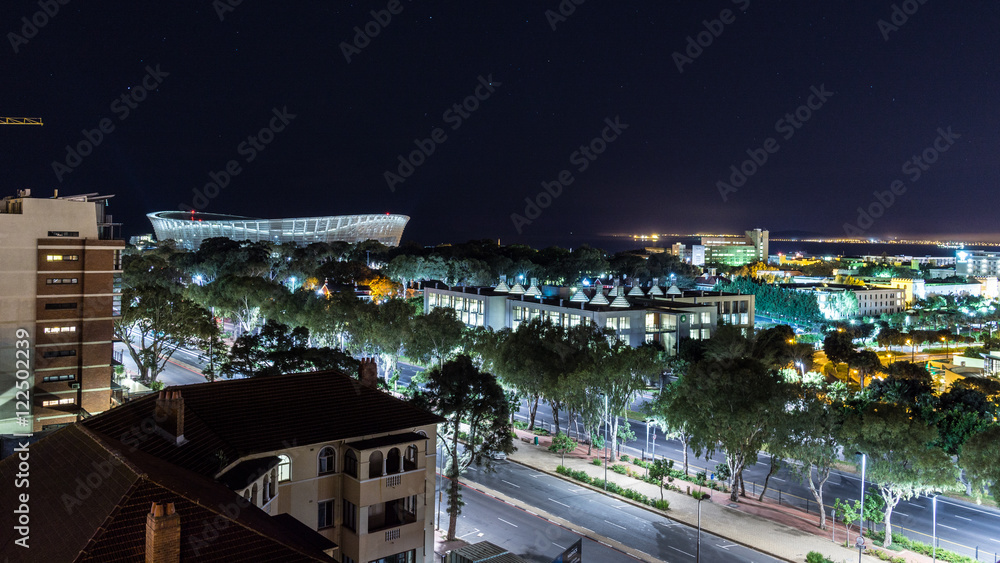 Night View of Cape Town overlooking Cape Town Stadium